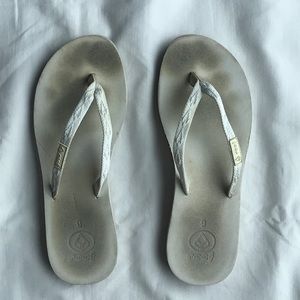 Reef white flip flops